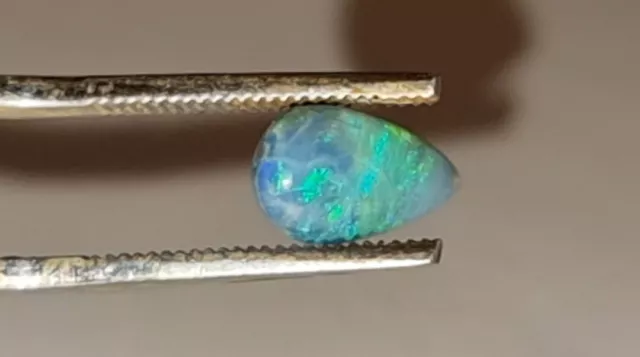 Loose Australian Lightning Ridge Doublet Opal Pear Cabochon 9x5x4mm 1.17ct