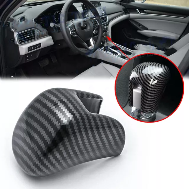 Carbon Fiber Style Inner Gear Shift Knob Cap Cover Trim For Honda Accord 2018-20