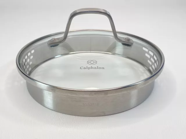 Calphalon Glass Stainless Steel Replacement Strainer Lid 6 3/8” Inner - 7" Outer