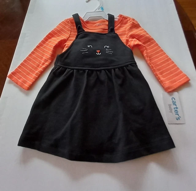 NWT Carter's 6M Baby Girls 2-Pc. Cat Bodysuit and Jumper Set Halloween Fall