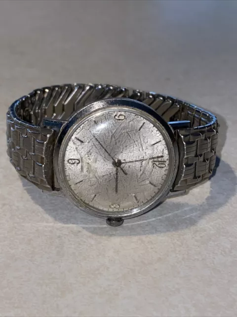 VTG Timex 4014-3164  Men Silver Stretch Self-Wind Automatic Watch
