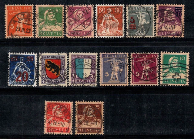 Suisse 1921-25 Oblitéré 100% Armoiries, Tell,