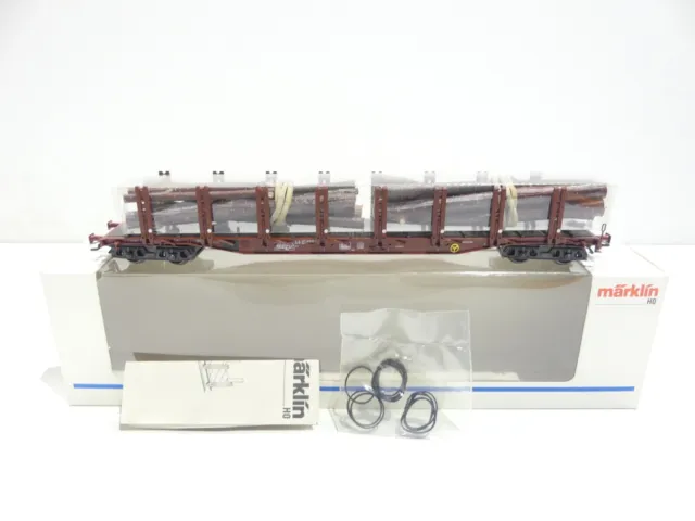 Märklin H0 47711 Doppel- Rungenwagen Snps mit Holzladung der DB in OVP G3220