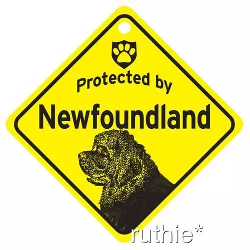 Protected by Newfoundland Window Sign Made in USA  5 1/2 x 5 1/2