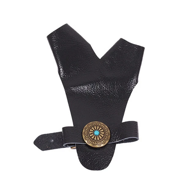 Gants De Tir à L'Arc 3 Doigts En Cuir Réglable MiOYOOW - Protection Pour Archers Et Chasse