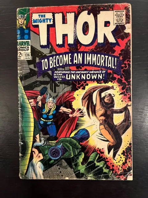 The Mighty Thor #136 Marvel Silver Age Comics 1967 2nd Appearance Lady Sif VG