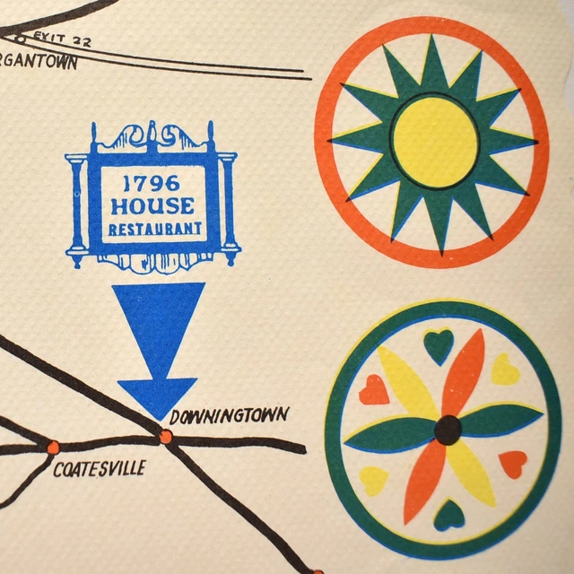 Vintage 1965 1796 House Restaurant Placemat Downingtown Inn Resort Golf Club PA