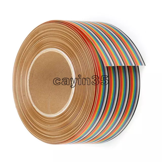 40 Way 40 pin Flat Color Rainbow Ribbon IDC Cable Wire Rainbow Cable NEW