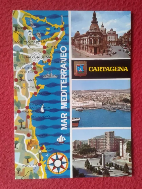 Postal Cartagena Murcia Vistas Plaza Del Caudillo Puerto Cruz De Los Caidos Etc