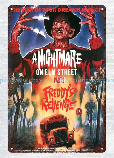 home art 1985 Freddy's revenge horror movie poster thriller scary metal tin sign