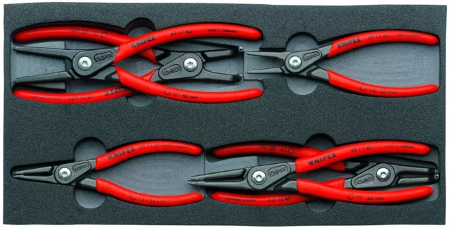 Knipex 6pc Snap Ring Plier Set Internal External Circlip 002001V02 in Foam Tray