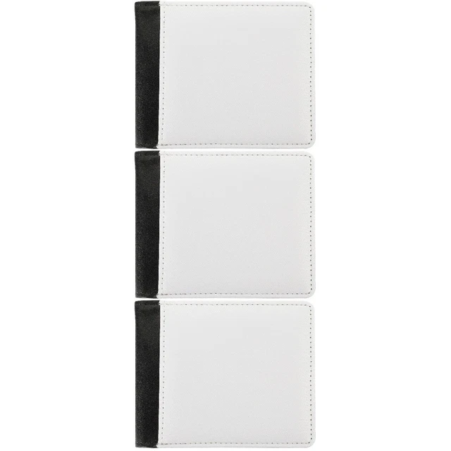Lot de 4 portefeuilles à sublimation double face vierges pour transfert de chaleur - Porte-cartes bancaires vierges - Portefeuille compact en cuir avec emplacements pour cartes pour homme - Cadeau de