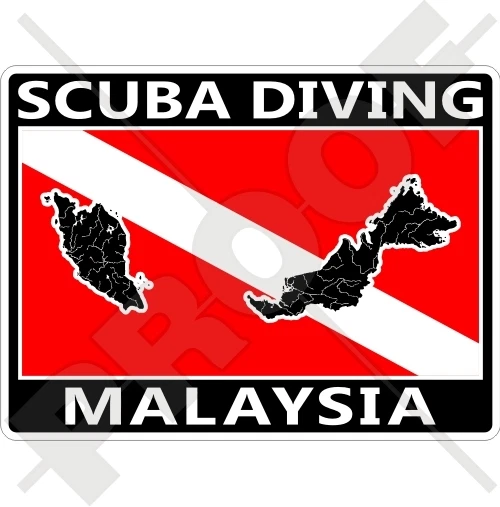 5in x 3in SCUBA Diver Down Flag Sticker w/ Diver - Walmart