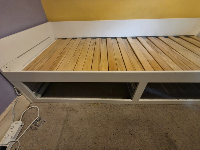 IKEA BRIMNES WHITE Pull-Out Daybed Single, 2 Drawer Storage, Slatted ...