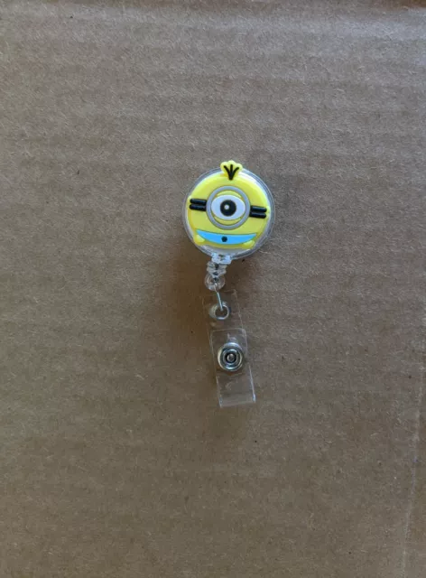 Retractable Minions lanyard badge holder belt clip