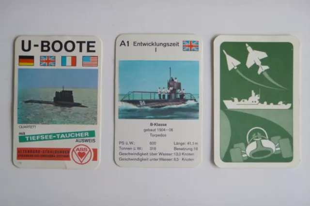 Kartenspiel Quartett, ASS Nr. 718, U-Boote, Erscheinungsjahr ca. 1969