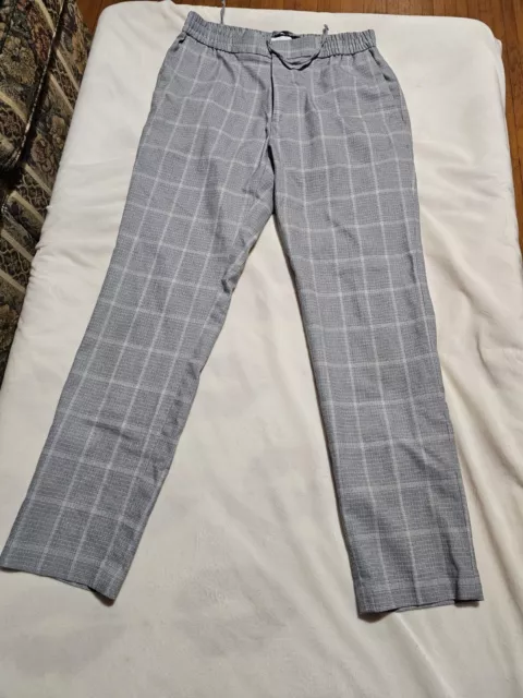 Topman Men's Size 32x28 Plaid Checks Drawstring Golf Pants