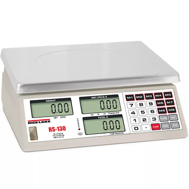 Rice Lake, RS-130, Price Computing Scale, 30 lb x 0.01 lb, NTEP