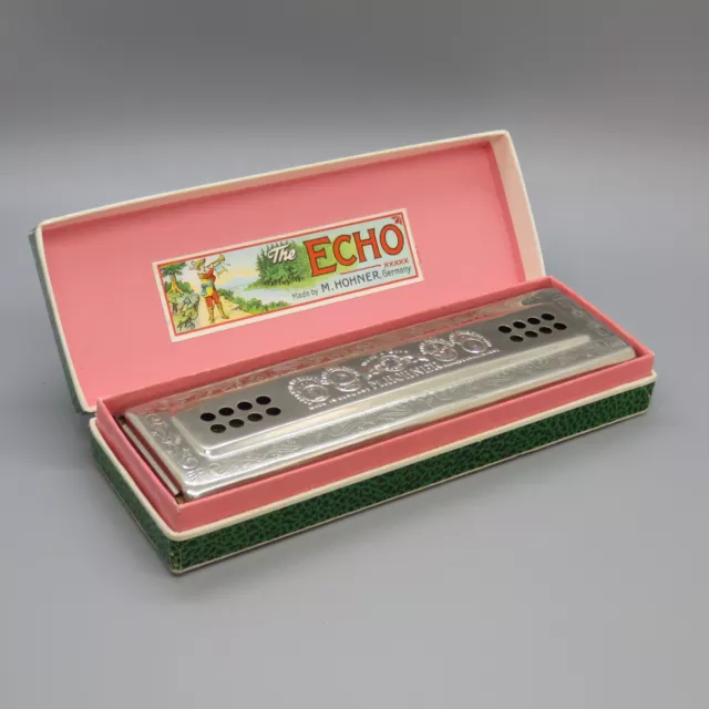 M Hohner The Echo Harp Harmonica In Key C/G Made In Germany 56/96