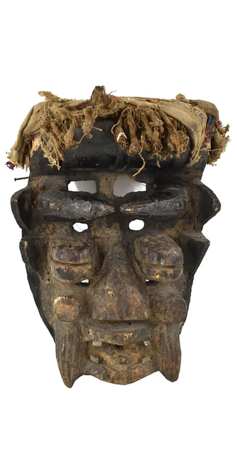 Dan Guerre Guere Mask Wood Cloth African Art Collection