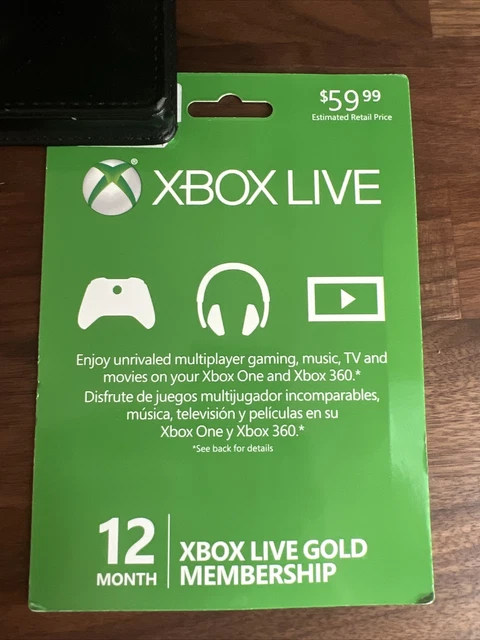 Microsoft Xbox Live 12-Month Gold Subscription Card