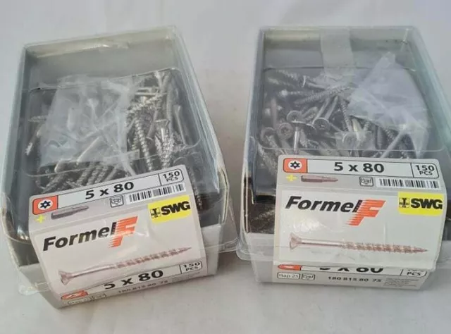 Lot de 300 Vis à bois en INOX A2 SWG TORX 5X80 FORMEL F