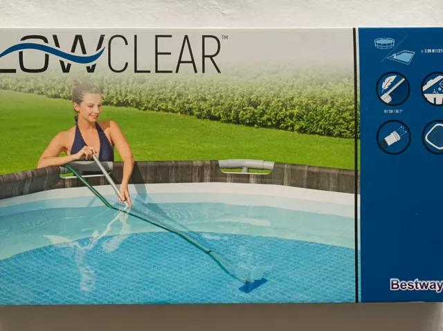 Komplett Set Pool Pflege Alustange mit Venturi Sauger & Kescher Wasser Reinigung