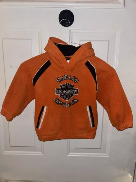 Harley Davidson Orange Toddler Hoodie 3T