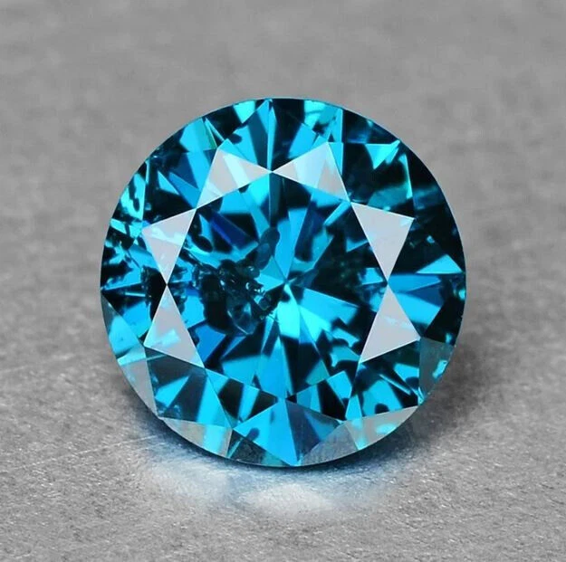 5.4MM Vivid Blue Fancy Color Round Brilliant Cut Loose Natural Diamond 0.62ct