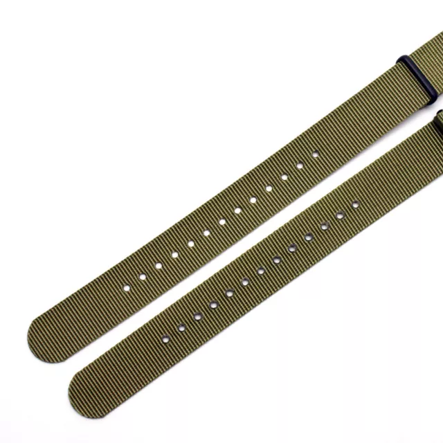 Army Green / Black PVD Nato / Nylon Watch Strap: widths 18mm, 20mm, 22mm (FL191) 3