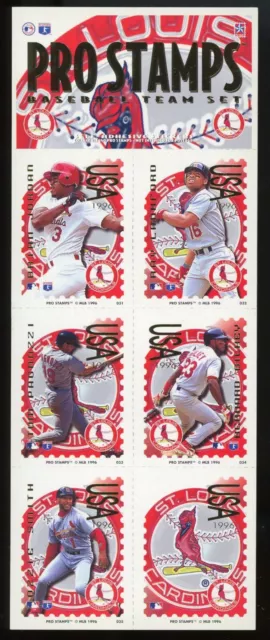 1996 Pro Stamps St. Louis Cardinals Team Set Ozzie Smith Brian Jordan Pagnozzi