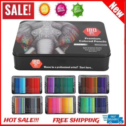 180x Juego de Lápices de Color Profesionales Premium para Dibujos Artísticos Colorear