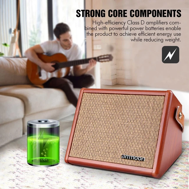 ammoon 15W Amplifier Portable Acoustic Guitar Amp BT Speaker Rechargeable H5D4