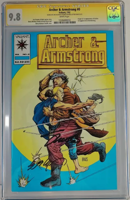Archer & Armstrong 0 CGC 9.8 2x Signed Jim Shooter And Layton 1st App Valiant NM