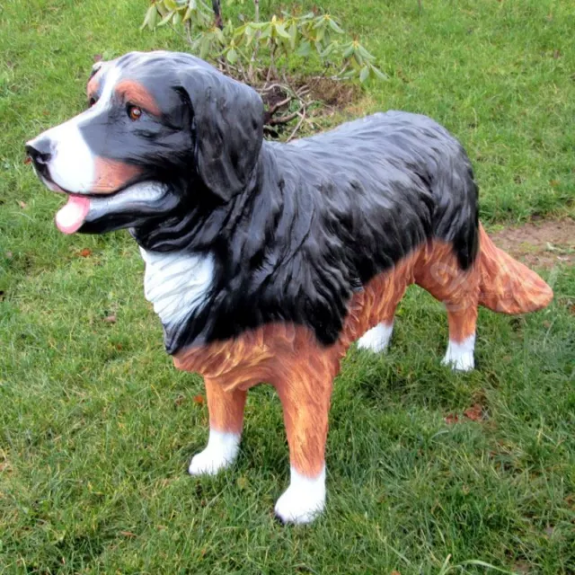 BERNER SENNENHUND lebensgroß 108 cm HUND stehend Garten Deko Tier Figur RETTUNG