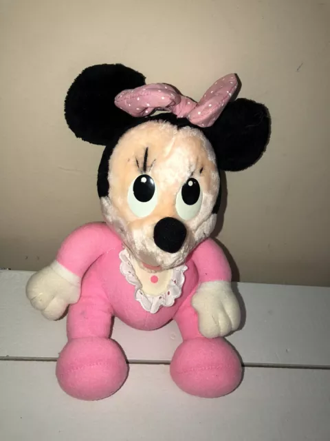 Vintage 1984 Disney Babies 7" Playskool Pink Minnie Mouse Plush Stuffed Animal