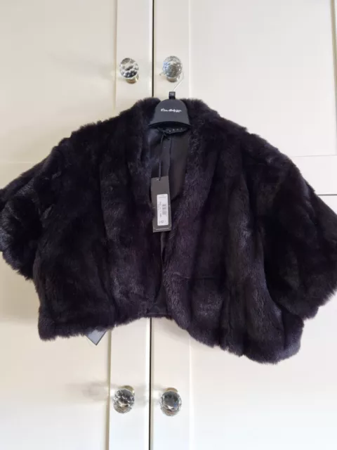 DEBENHAMS DEBUT BLACK Faux Fur Bolero M L 10.00 PicClick UK