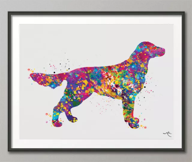 Flat Coated Retriever Watercolor Dog Print Pet Gift Pet Loss Gift Dog Love-550