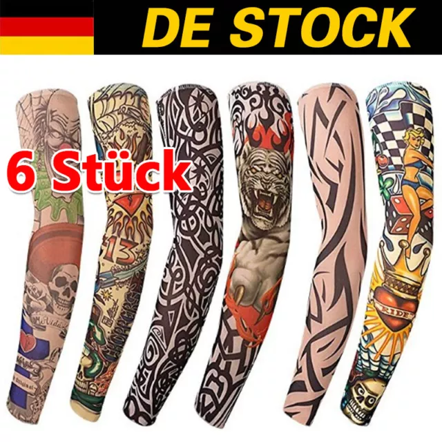 6/12X Temporäres 3D Design Tattoo Armstulpen Arm Einmal-Tattoo Körperkunst Ärmel