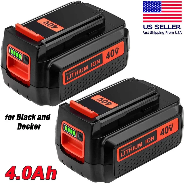 2X 40 Volt Max 4Ah for Black and Decker Lithium Battery LBX2040 LBXR36 LSW36