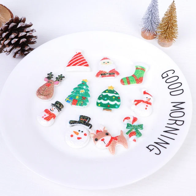 22 piezas adornos de teléfono accesorios de resina de Feliz Navidad para niños