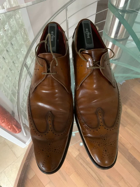 Jeffery Ouest Marriott pour Hommes Chaussures Cuir Taille 10/44 Fauve Richelieu