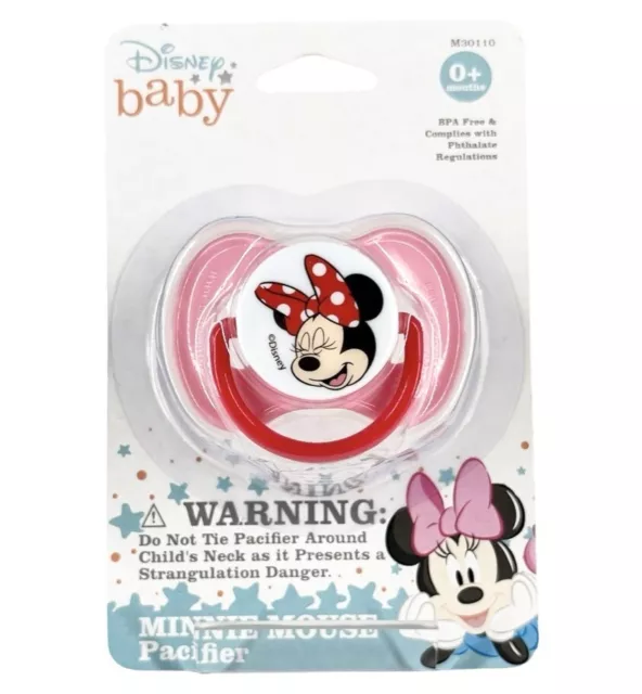 Disney Baby Minnie Mouse Pacifier With Cover, Red - New IN PACKAGE 0+ months