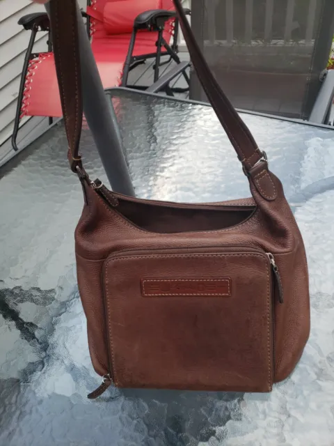 Fossil Handbag Shoulder Bag Purse Brown Leather 75082