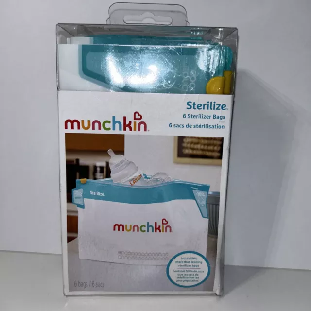 Munchkin Jumbo Microwave Sterilizer Bags 5 ct, cool to touch 30 uses per bag new