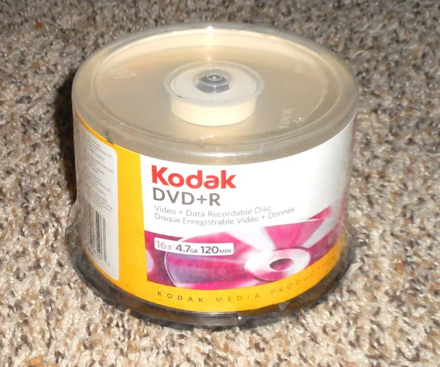 New Sealed Kodak 16x 4.7gb 120-minute Dvd+R Media 50 Pack Spindle