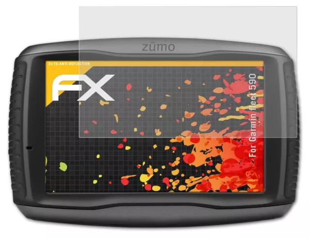 atFoliX 3x Film Protection d'écran pour Garmin fleet 590 mat&antichoc 3