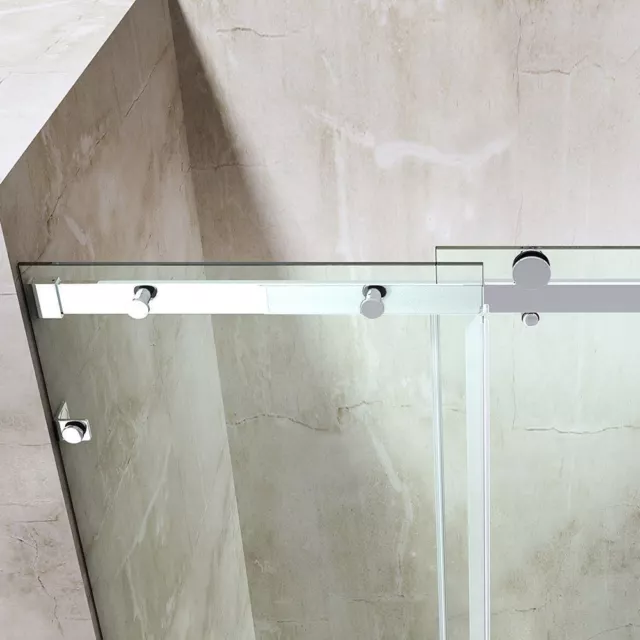 Bathroom Shower Enclosure Sliding Frameless Glass Door Clear Walk In Cubicle 8mm 2