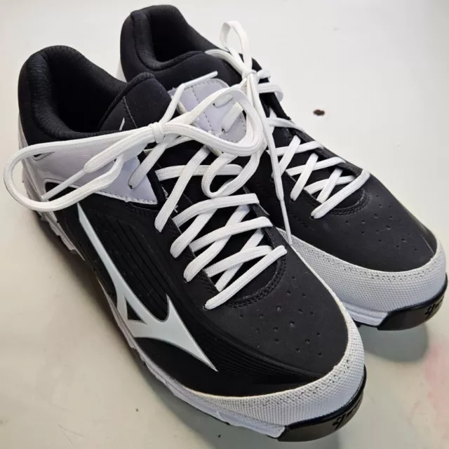 *NEW* Mizuno Swift 5 Softball Cleat (9Spike Metal Fast pitch ) Sz 8½ Black/White