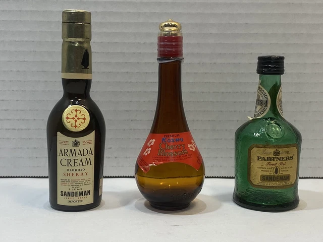 Vintage Mini 2 Oz. Bottles Lot Of 3 Partners’, Joshua, Sandman Empty